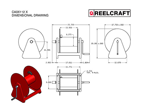 Reelcraft CA33112 L  Hand Crank Hose Reel