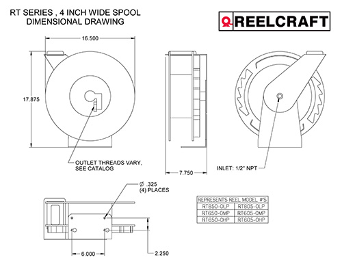 Reelcraft RT650-OMP  Spring Retractable Hose Reel